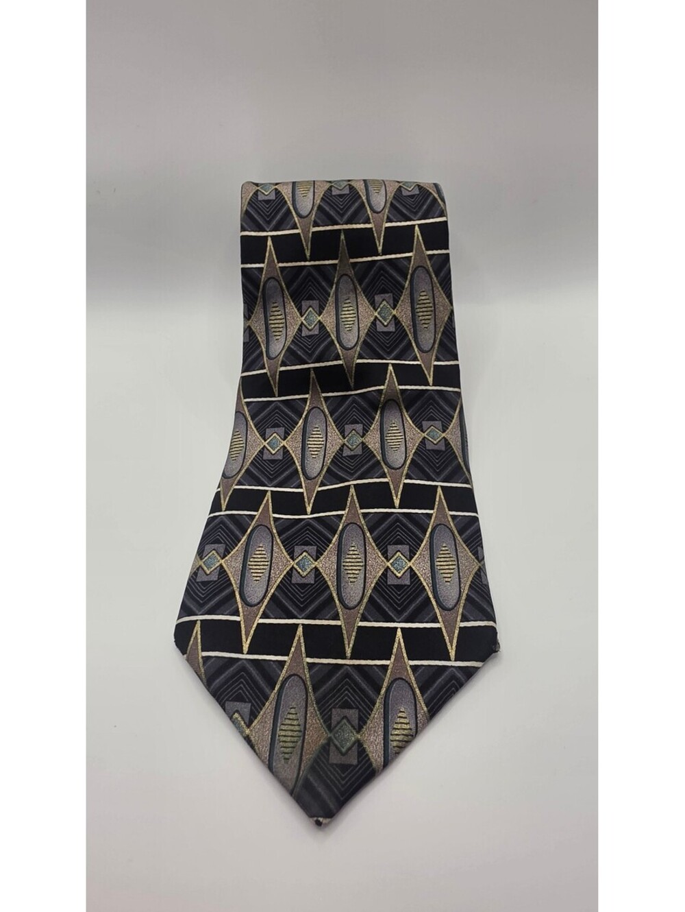 Imported Silk Geometric Pattern Tie Made in Italy